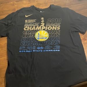 Black Nike NBA Golden State Warriors 2018 Championship shirt. Size:Large